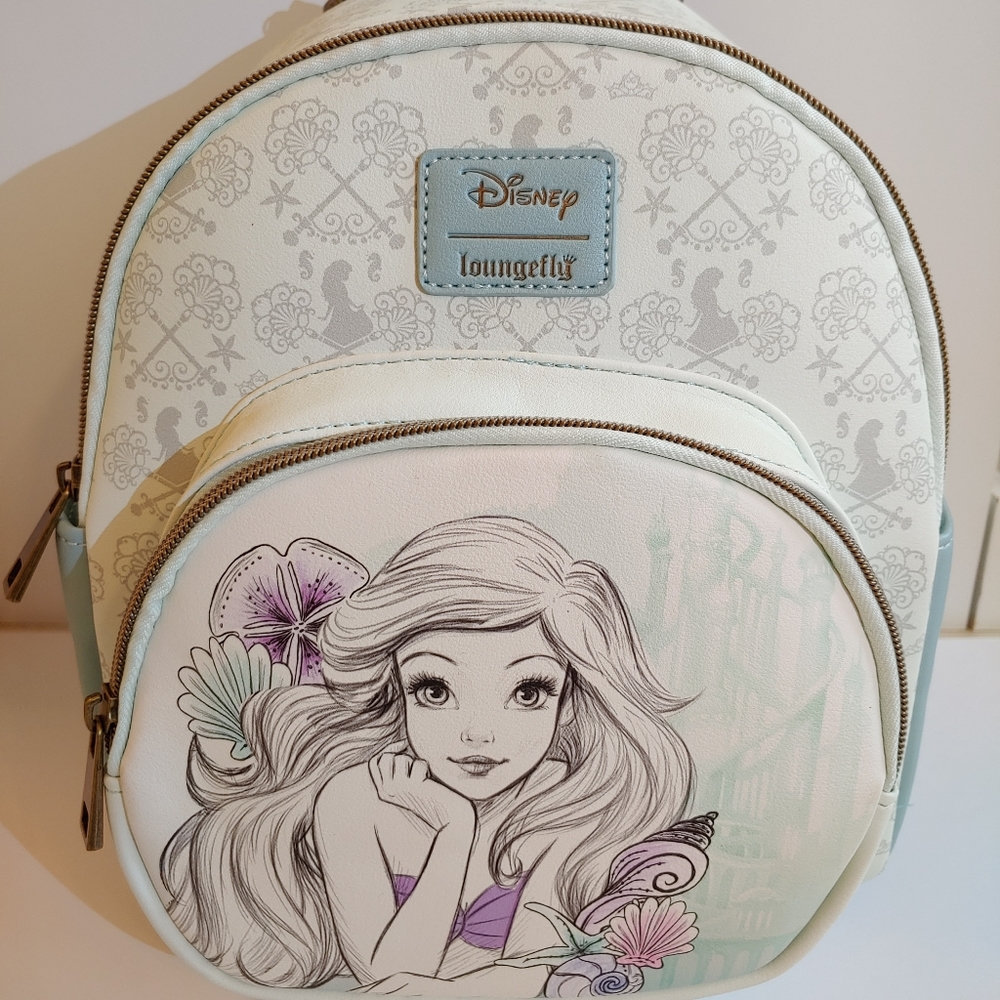 Loungefly Disney Ariel Sketch Mini Backpack New - Picture 4 of 5